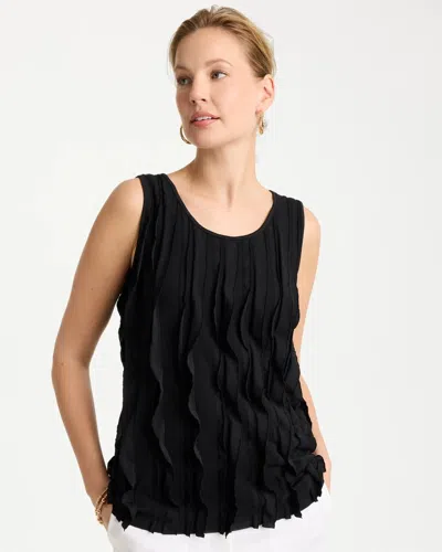 Chico's 3-d Ruffled Tank In Black