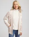 Chico's Abstract Bloom Cardigan Sweater In Cream