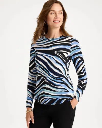 Chico's Abstract Touch Of Cool Layering Tee In Black