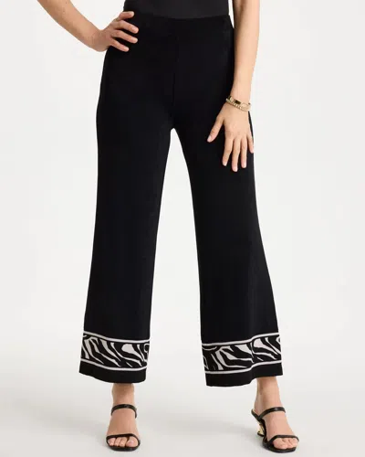 Chico's Abstract Zebra Cropped Pants In Black