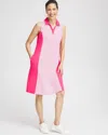 Chico's Upf Sun Protection Knit Block Stripe Dress In Pink Bromeliad Size 20/22 |  Zenergy Activewear In Pink Bromeliad