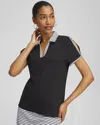 CHICO'S UPF SUN PROTECTION KNIT CUTOUT TEE IN BLACK SIZE 0/2 | CHICO'S ZENERGY ACTIVEWEAR