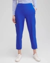 CHICO'S UPF SUN PROTECTION BUNGEE CROPPED PANTS IN INTENSE AZURE SIZE 6 | CHICO'S ZENERGY ACTIVEWEAR