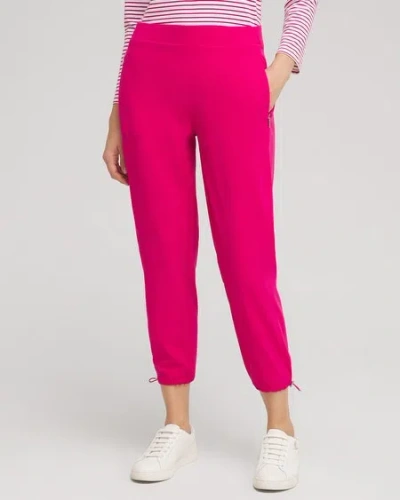 Chico's Upf Sun Protection  Bungee Cropped Pants In Magenta Rose Size 18 |  Zenergy Activewear