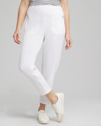 Chico's Upf Sun Protection Ribbed Side Ankle Pants In White Size 0/2 |  Zenergy Activewear