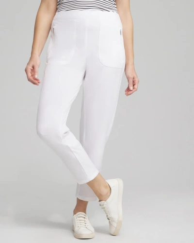 Chico's Ribbed Side Ankle Pants In White Size 18 |  Zenergy Activewear