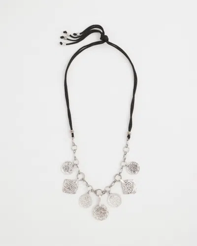 Chico's Adjustable Charm Necklace |  In Silver