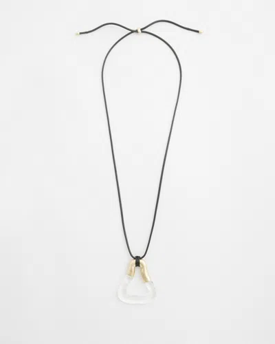 Chico's Adjustable Lucite Pendant Necklace |  In Black