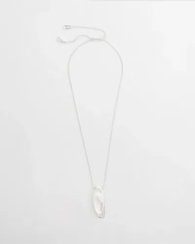 Chico's Adjustable Silver-tone Pendant Necklace In Metallic