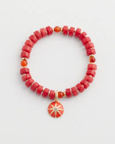 Chico's Agate Drop Off Stretch Bracelet |  In Red
