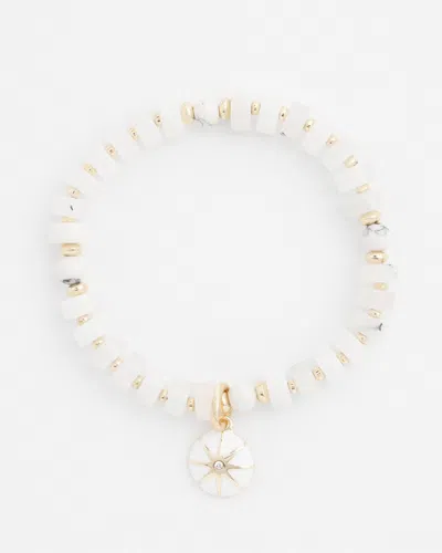 Chico's Agate Drop Off Stretch Bracelet |  In White