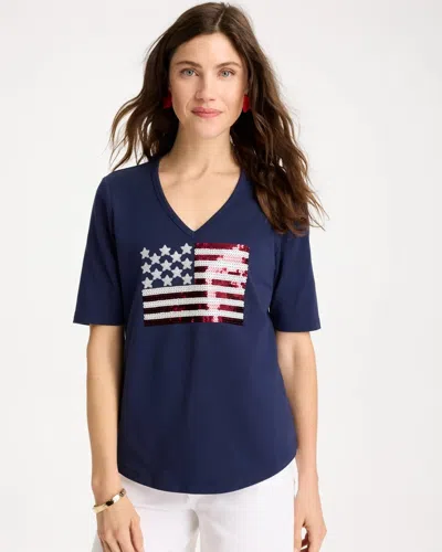 Chico's Americana Tee In Blue
