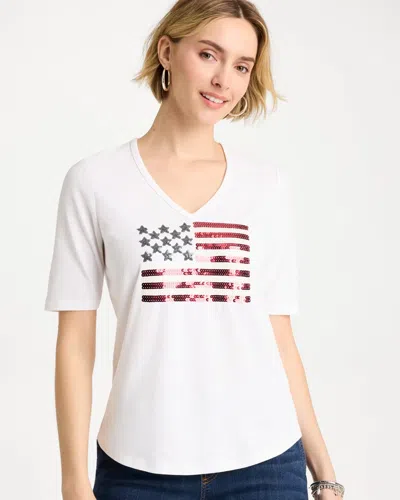 Chico's Americana Tee In White