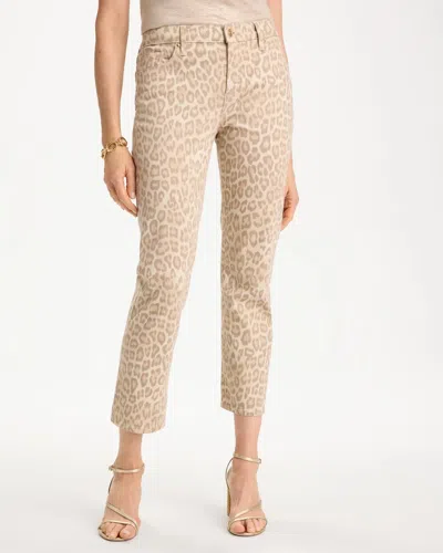 Chico's Animal Print Girlfriend Slim Cropped Jeans In Classic Animal In Multi