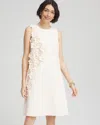Chico's Applique Ponte Knit Dress In English Cream Size 16/18 |  In English Cream
