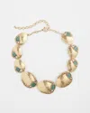 Chico's Aqua & Gold Collar Necklace |  In Blue