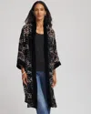 Chico's Art Deco Burnout Kimono In Black In Black