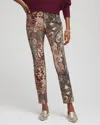Chico's Artisan Patchwork Juliet Slim Ankle Pants In Gray In Gray