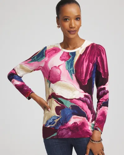 Chico's Artisanal Touch Of Cool Layering Tee In Deep Chianti