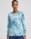 Chico's Artisanal Touch Of Cool Layering Tee In Palest Blue
