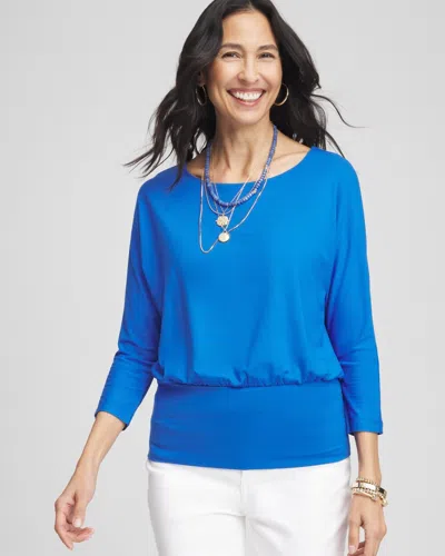 Chico's Touch Of Cool™ Banded-hem Top In Turkish Sea Size 16/18 |