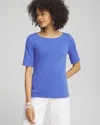 CHICO'S BATEAU NECK TEE IN PURPLE NIGHTSHADE SIZE 20/22 | CHICO'S
