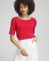 CHICO'S BATEAU NECK TEE IN WATERMELON PUNCH SIZE 12/14 | CHICO'S