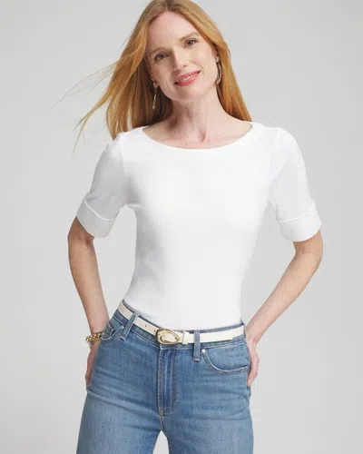 Chico's Bateau Neck Tee In White Size 16/18 |
