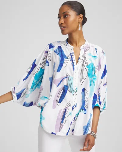 Chico's Batwing Sleeve Top In Blue