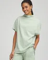 Chico's Beach Funnel Neck Pullover Top In Moroccan Mint Size 20/22 |  Zenergy In Moroccan Mint