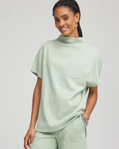 Chico's Beach Funnel Neck Pullover Top In Moroccan Mint Size 20/22 |  Zenergy