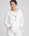 Chico's Beach Zip-front Hoodie In White Size Xl |  Zenergy In Alabaster