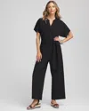 Chico's Belted Dolman-sleeve Jumpsuit In Black In Black