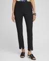 Chico's Bi-stretch Front Seam Slit Ankle Pants In Black Size 12 |  In Black