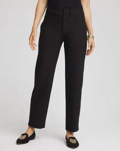 Chico's Bi-stretch Straight Cropped Ankle Pants In Black