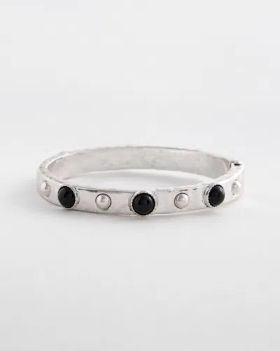 Chico's Black & Silver Cuff Hinge Bracelet Size Small/medium |  In Black/silver