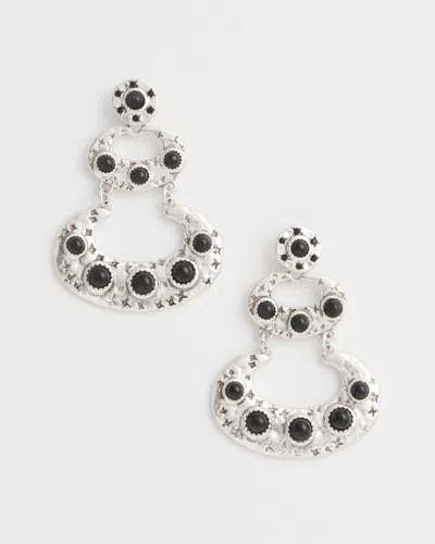 Chico's Black & Silver Drop Earrings |  In Black/silver