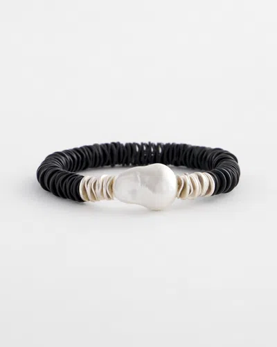 Chico's Black Bead Stretch Bracelet |  In Black/silver