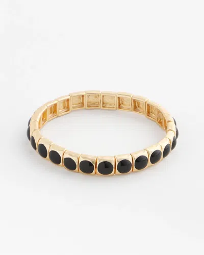 Chico's Black Pearl Goldtone Stretch Bracelet