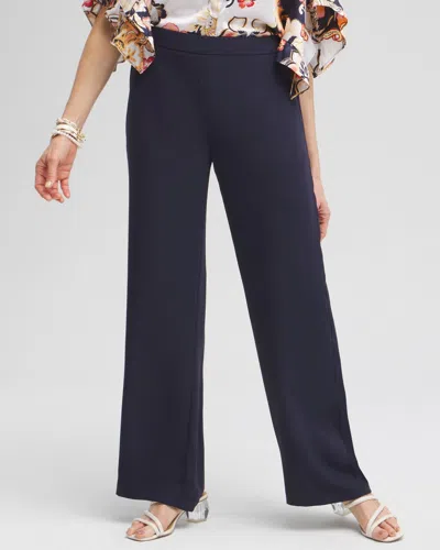Chico's Wide Leg Soft Pants In Navy Blue Size 10 |