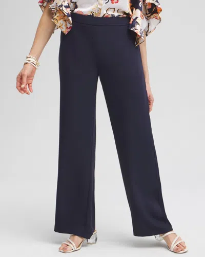 Chico's Relaxed Straight Leg Soft Pants In Blue Size 8 |  In Navy Blue