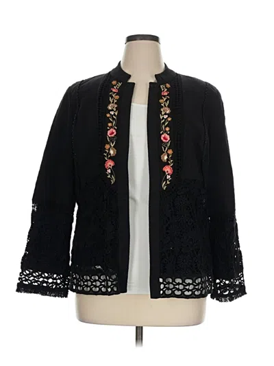 Pre-owned Chico's Blazer Jacket In Black