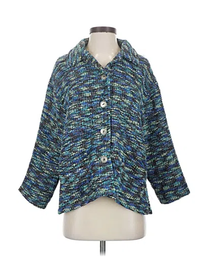 Pre-owned Chico's Blazer Jacket In Blue