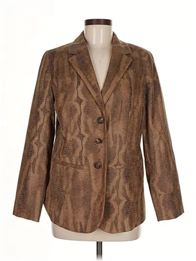 Pre-owned Chico's Blazer Jacket In Brown