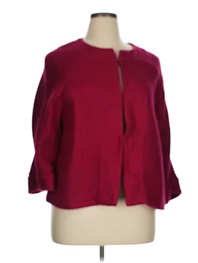 Pre-owned Chico's Blazer Jacket In Burgundy