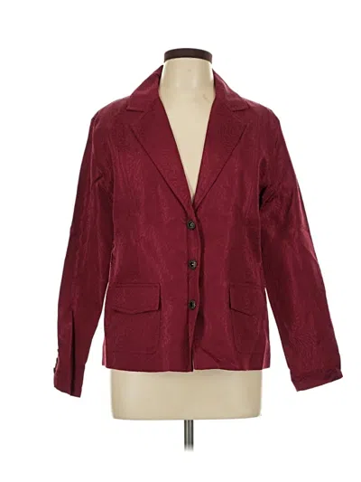 Pre-owned Chico's Blazer Jacket In Burgundy