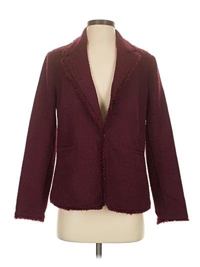 Pre-owned Chico's Blazer Jacket In Burgundy