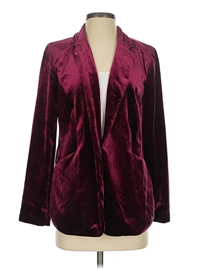 Pre-owned Chico's Blazer Jacket In Burgundy