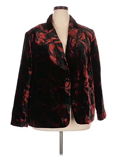 Pre-owned Chico's Blazer Jacket In Burgundy
