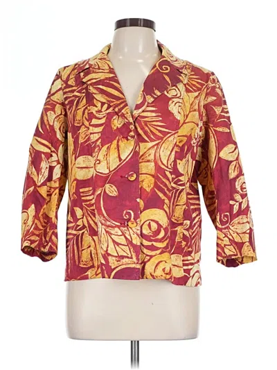 Pre-owned Chico's Blazer Jacket In Burgundy